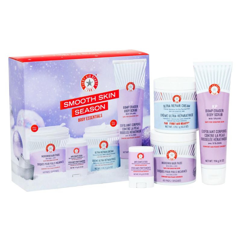 First Aid Beauty Ensemble-cadeau des fêtes d’essentiels pour le corps Smooth Skin Season