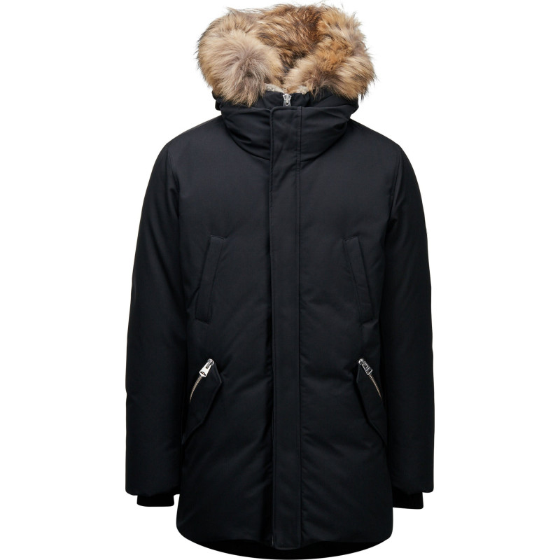 Edward down coat with bib and removable natural fur - Men