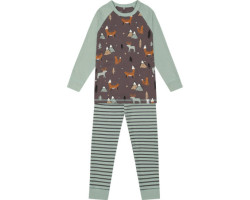 Two-piece organic cotton pajamas with fox print - Big Boy