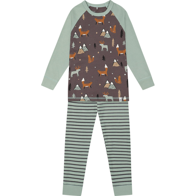 Deux par Deux Pyjama deux pièces en coton biologique avec imprimé renards - Petit Garçon
