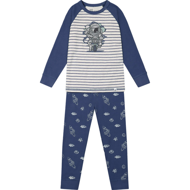 Deux par Deux Pyjama deux pièces en coton biologique avec imprimé d'astronaute - Petit Garçon