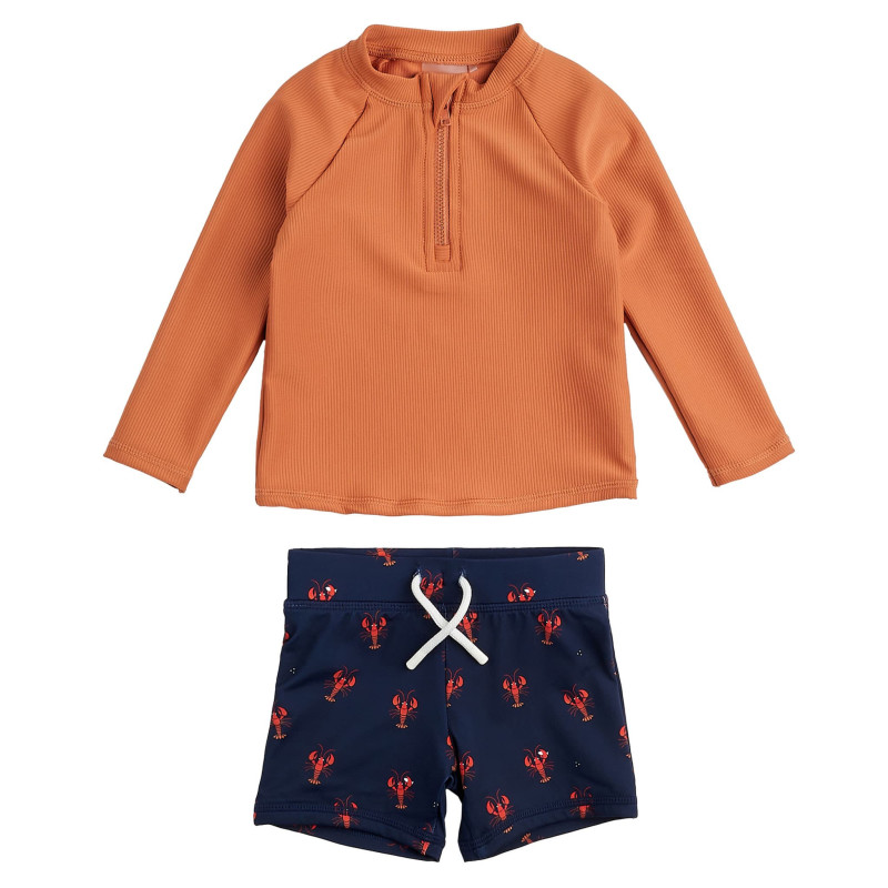 Lobster 2 Piece Long Sleeve UV Swimsuit 6-24 months