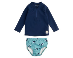 UV Long Sleeve 2 Piece Whale Swimsuit 0-24 months