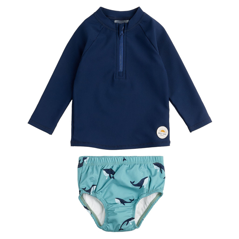 UV Long Sleeve 2 Piece Whale Swimsuit 0-24 months