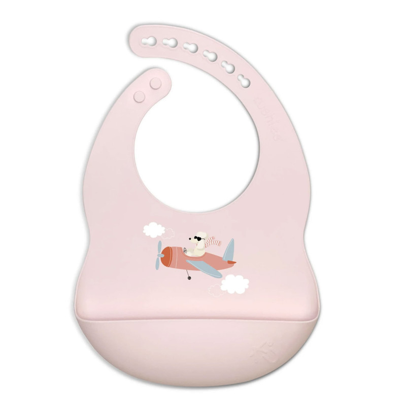 Kushies Bavoir en Silicone Silibib - Rose Avion