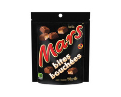 Mars Barre de chocolat en bouchées dans un sac
