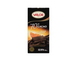 Valor Tablette de chocolat noir à l'orange 70 % de cacao