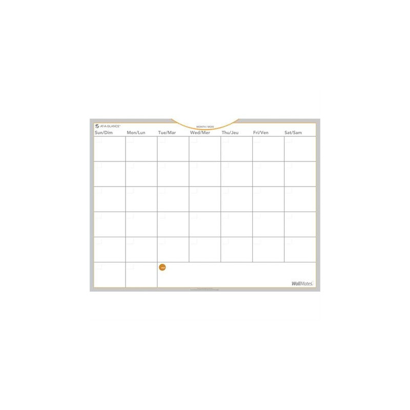 At-a-Glance Surface de planification mensuelle auto-adhésive Wallmates®