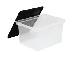 Storex Boîte de rangement empilable en plastique