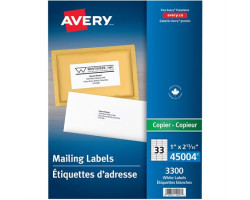 Avery Étiquettes d'adresse blanches pour photocopieur