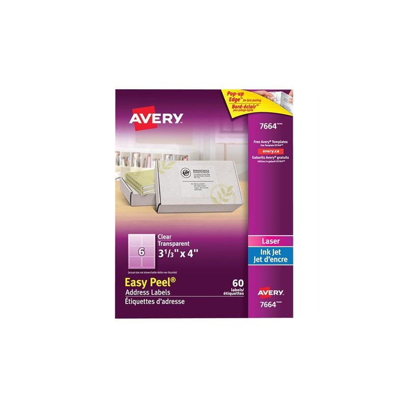 Avery Étiquettes d'adresse transparentes Easy Peel®