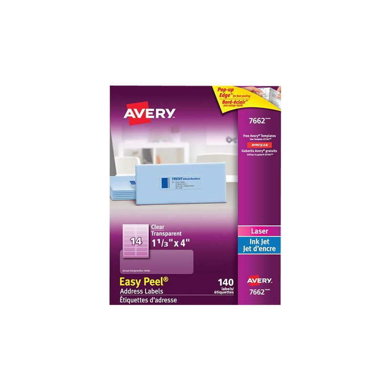 Avery Étiquettes d'adresse transparentes Easy Peel®