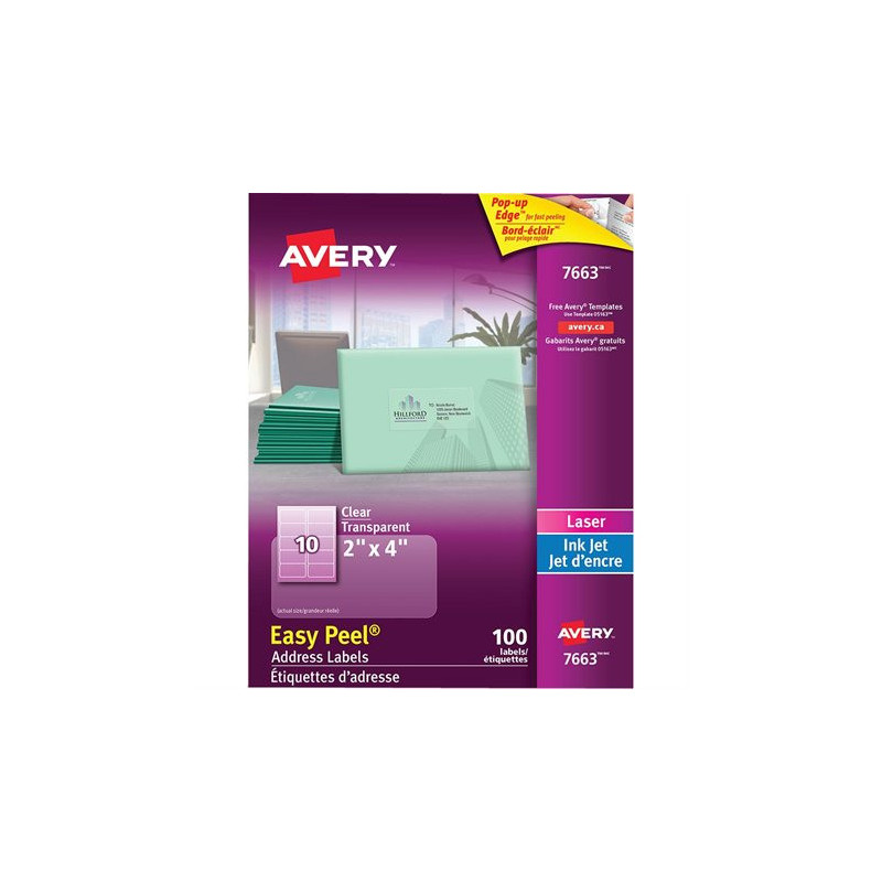 Avery Étiquettes d'adresse transparentes Easy Peel®