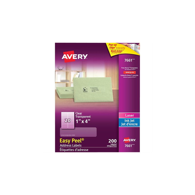 Avery Étiquettes d'adresse transparentes Easy Peel®