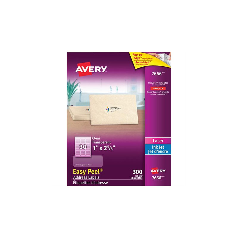 Avery Étiquettes d'adresse transparentes Easy Peel®