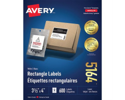 Avery Étiquettes rectangulaires blanches