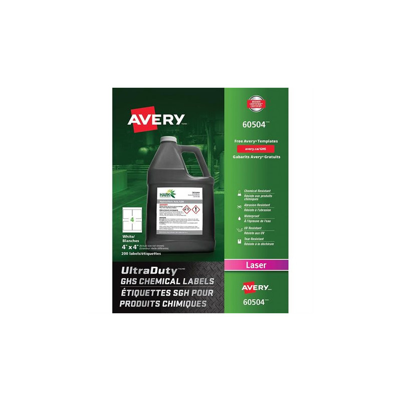 Avery Étiquettes SGH pour produits chimiques UltraDuty™