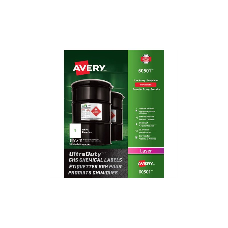 Avery Étiquettes SGH pour produits chimiques UltraDuty™