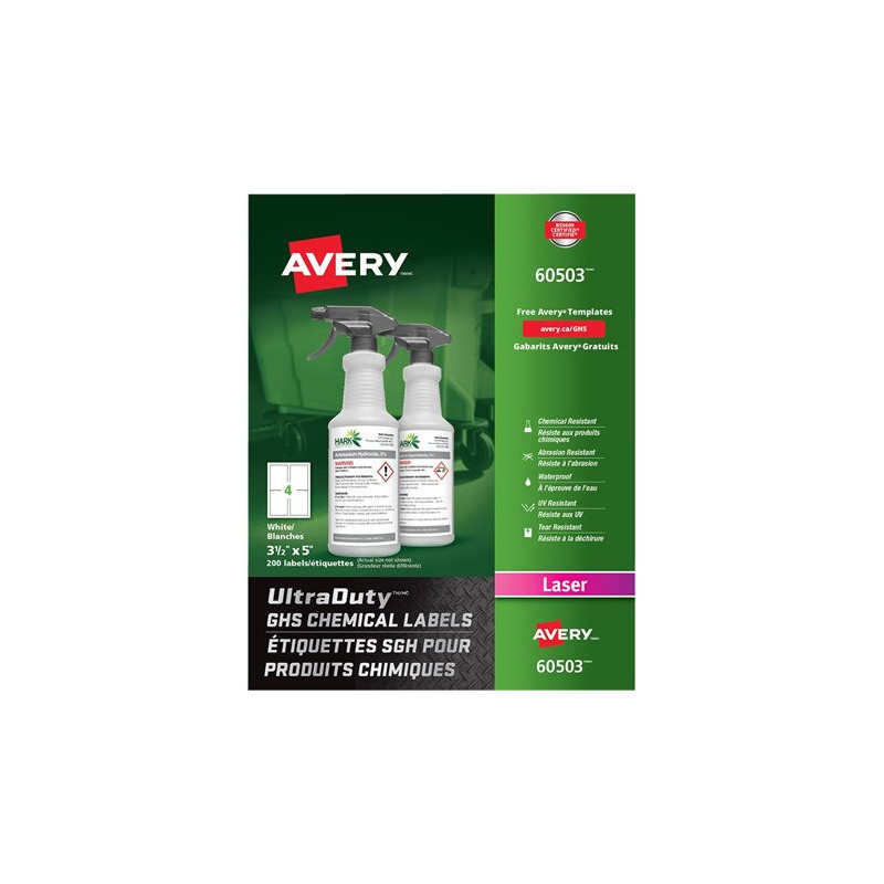 Avery Étiquettes SGH pour produits chimiques UltraDuty™