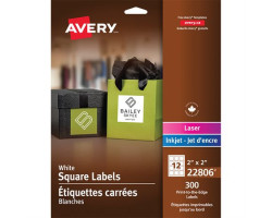 Avery Étiquettes carrées imprimables