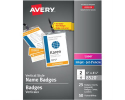 Avery Insignes verticales avec lanières