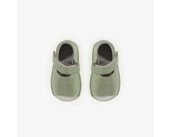 Pale green sandals with...