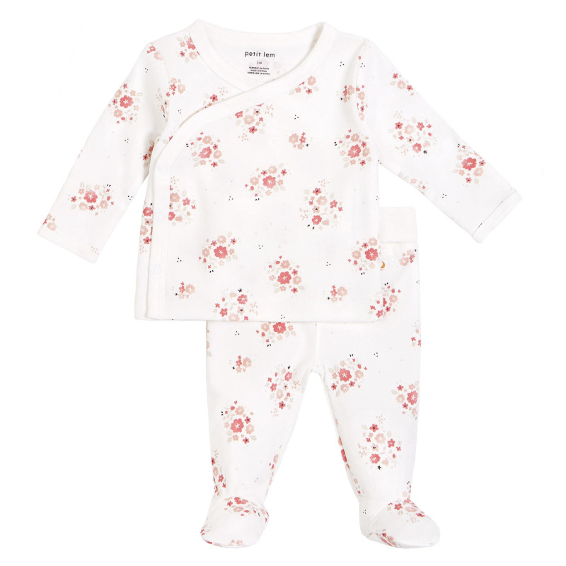 Petit Lem Ensemble Pantalon Fleurs Lapins 0-9mois