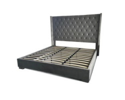 S-8115 78" platform bed (gray velvet)