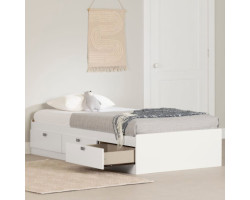 Spark Single Mates Bed 3 Drawers - Solid White