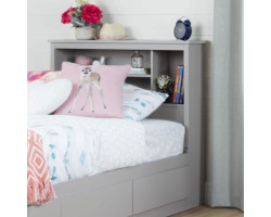 Vito Bookcase Single Headboard - Light Gray