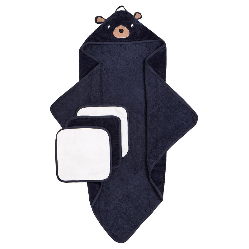 Bath Towel and 3 Washcloths Set - Bear