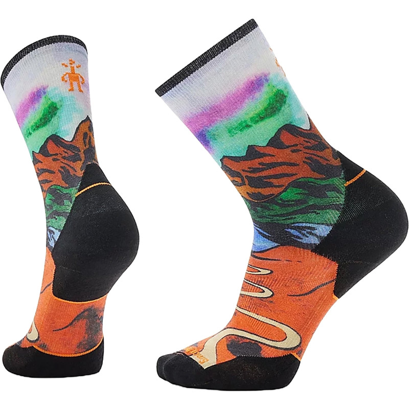 Trail Run Targeted Cushion Singletrack Print Mid-Calf Socks - Unisex