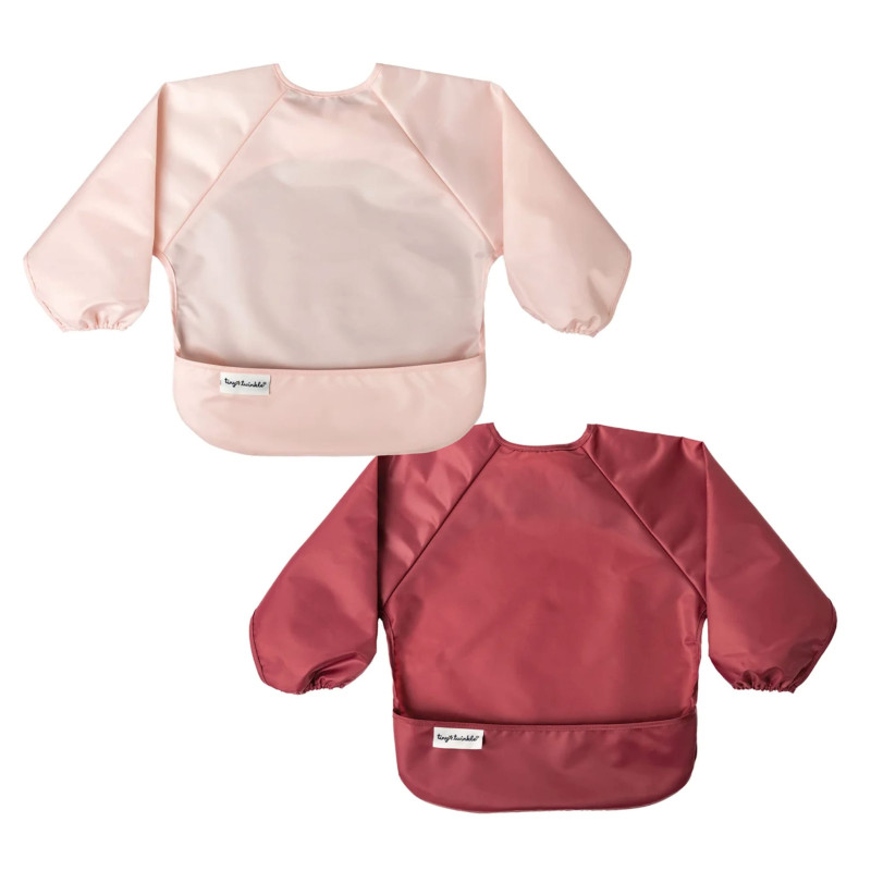 Long Sleeve Bib (2) - Pink / Burgundy