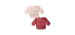 Long Sleeve Bib (2) - Pink / Burgundy