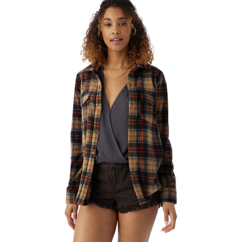 Zuma Superfleece Check Woven Shirt Coat - Women's