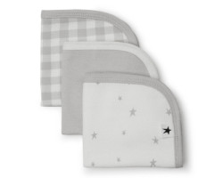 Washcloths (3) - Gray Stars