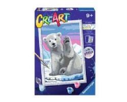 Creart -  peinture à numéros - ours polaire (18 x 24 cm)