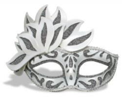 Loup -  masque de carnaval avec contour en dentelle - noir et blanc