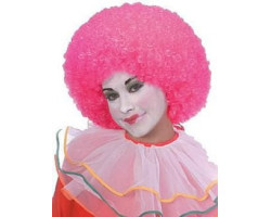 Clown -  perruque de clown fluo - rose (adulte)