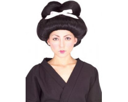 Asiatiques -  perruque de geisha - noire (adulte)