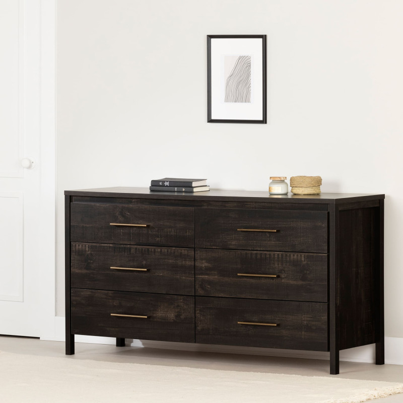 Double Desk 6 Drawers - Gravity Antique Black