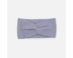 Bandeau bleu poudre en tricot à petites mailles avec boucle