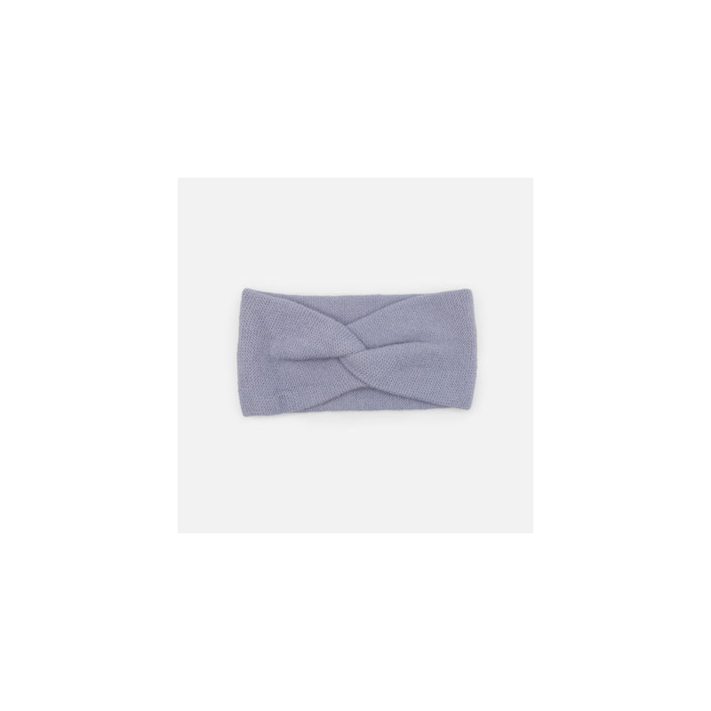Bandeau bleu poudre en tricot à petites mailles avec boucle