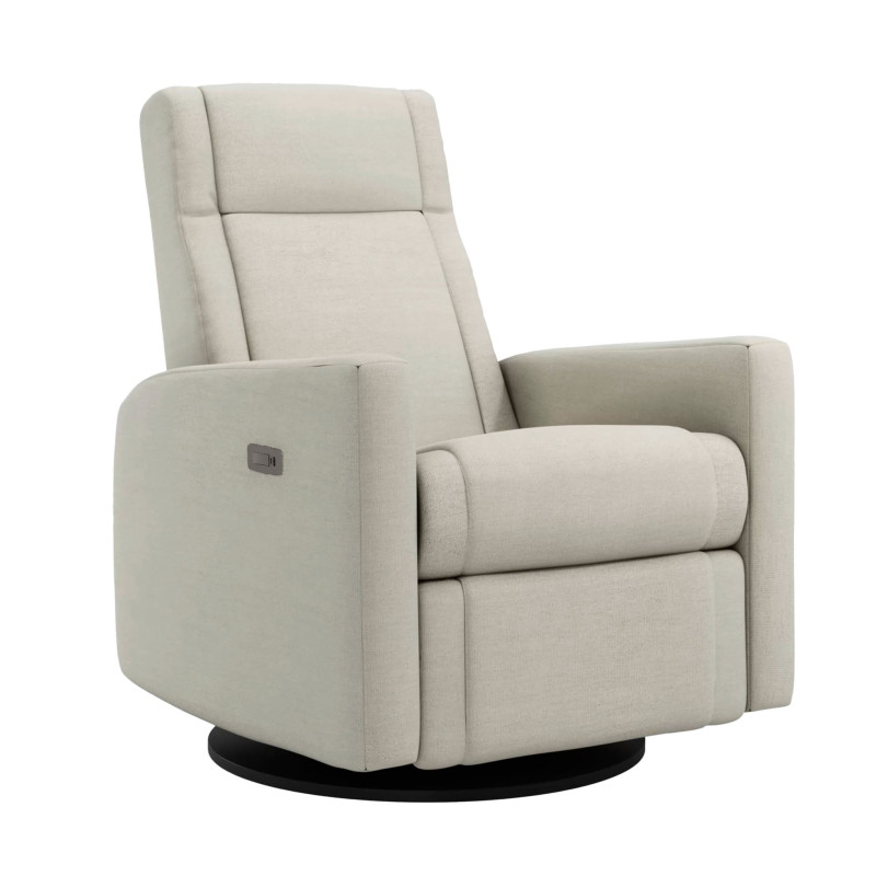 Nelly Rocking and Swivel Armchair - Como Sand / Black with Electric Mechanism