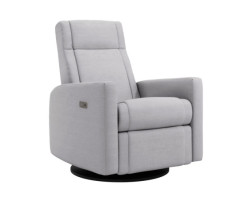 Nelly Rocking and Swivel Armchair - Como Dove Gray / Black with Electric Mechanism