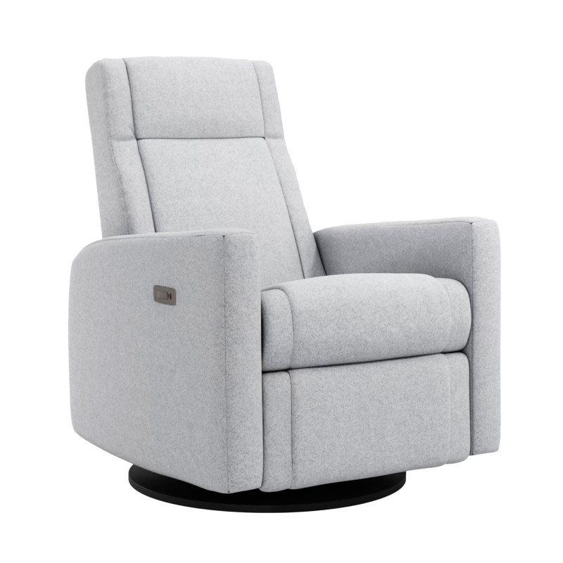 Nelly Rocking and Swivel Chair - Arlo Heather Gray / Black with Electric Mechanism
