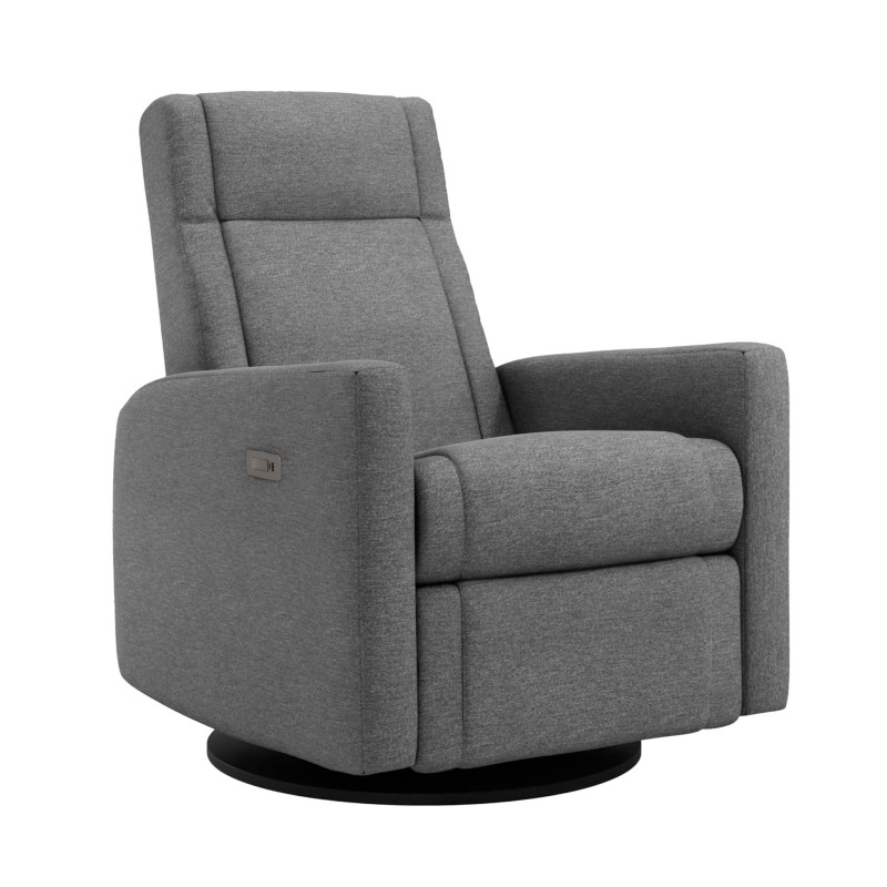 Nelly Rocking and Swivel Armchair - Nexus Charcoal / Black with Electric Mechanism