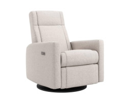Nelly Rocking and Swivel Chair - Arlo Pearl / Black with Electric Mechanism