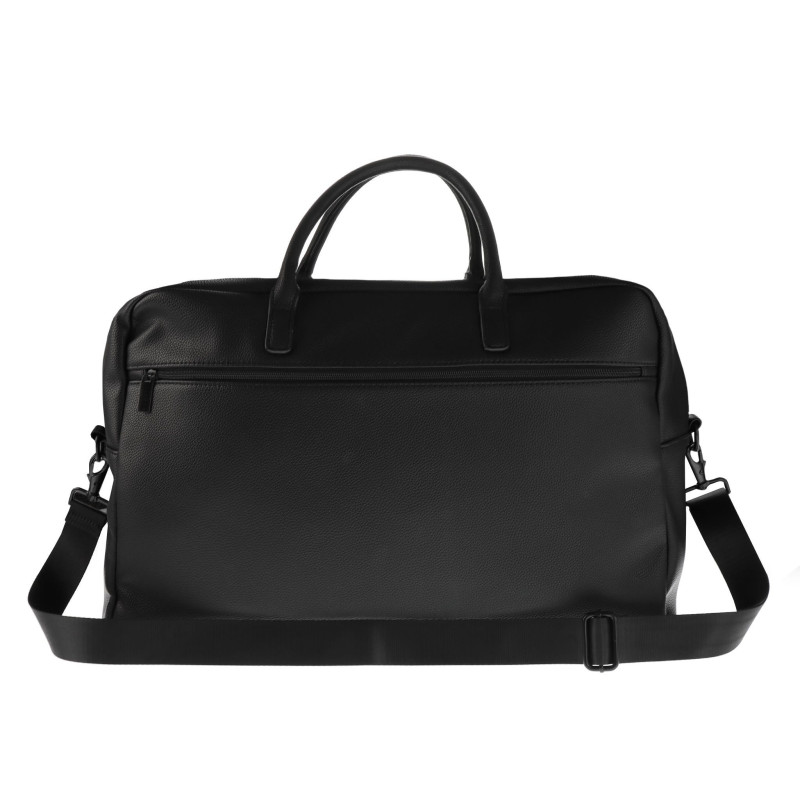 2-in-1 Vegan Leather Travel Bag - Black