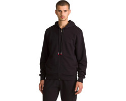 Cotton hoodie with logo and zipper - Men